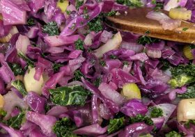 Sautéed Kale and Red Cabbage